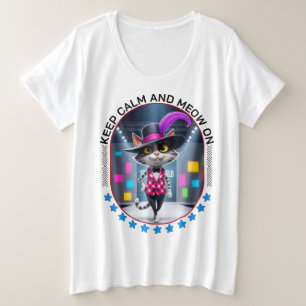 lustige Cat-Show Große Größe T-Shirt