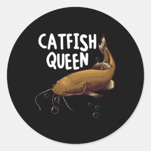 Lustige Catfishing-Kunst Frauen Mutter Catfish Kön Runder Aufkleber