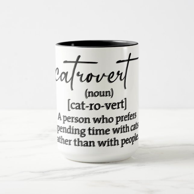 Lustige Catrovert-Definition Tasse (Zentrum)