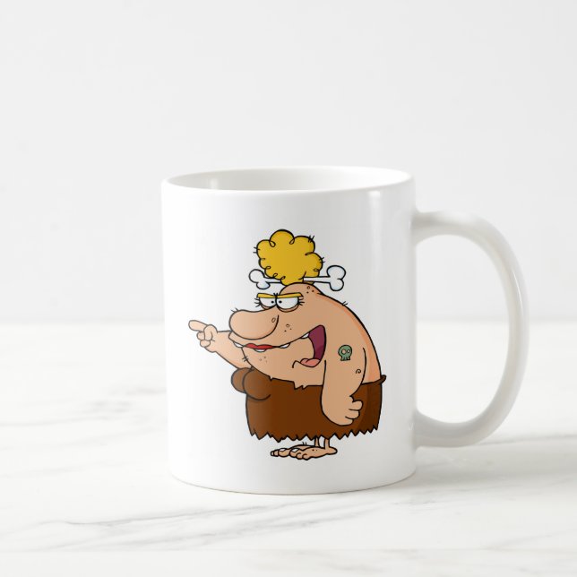Lustige Cavewoman Tasse (Rechts)