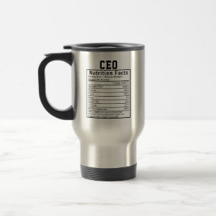 Lustige CEO-Ernährungsfakten Geschenk für Geschäft Reisebecher