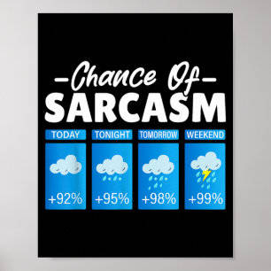 Lustige Chance auf Sarkasmus Humor Lustige Männer Poster