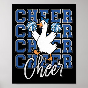 Lustige Cheer-Gans-Trupp Blaue Kokette Schleife Sp Poster