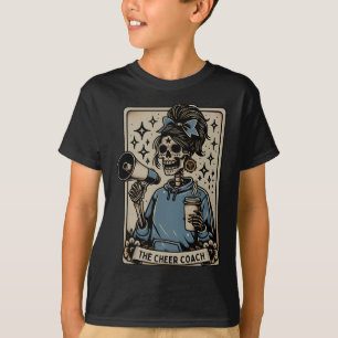Lustige Cheer-Trainer-Tarotkarte Skelett Cheerlead T-Shirt