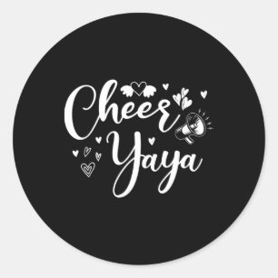 Lustige Cheer Yaya Cheerleading Coole Mutter Oma M Runder Aufkleber