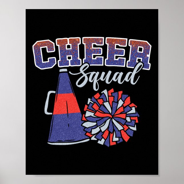 Lustige Cheerleader Cheer Squad Cheerleading Blau  Poster (Vorne)