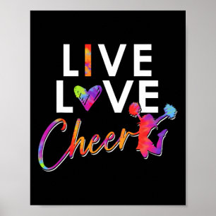 Lustige Cheerleader Cheerleading Mädchen Live Love Poster