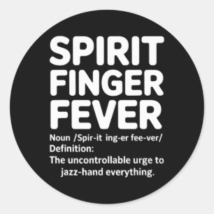 Lustige Cheerleader-Definition Geist Fingerfieber Runder Aufkleber
