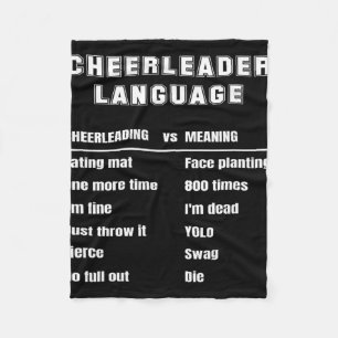Lustige Cheerleader-Sprache Cheerleading-Slang Bed Fleecedecke