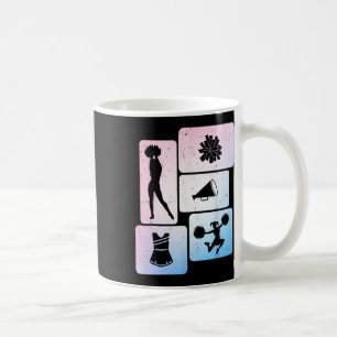 Lustige Cheerleaderin jubelt akrobatischen Enthusi Kaffeetasse
