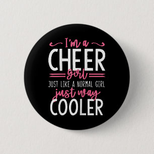 Lustige Cheerleading-Mädchen Cheer Girl  Button