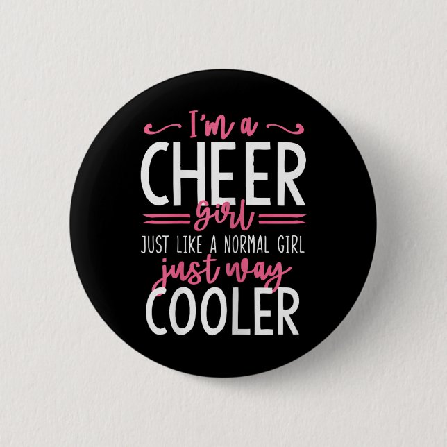 Lustige Cheerleading-Mädchen Cheer Girl  Button (Vorderseite)