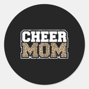 Lustige Cheerleading-Mama Leopard Cheetah Druck Ch Runder Aufkleber