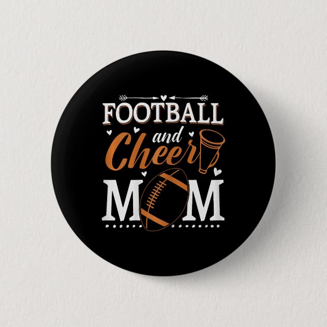Lustige Cheerleading-Mutter Fußll und Cheer-Mutter Button (Vorderseite)