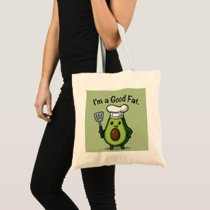 Lustige Chef-Avocado "Gutes Fett" wiederverwendbar Tragetasche