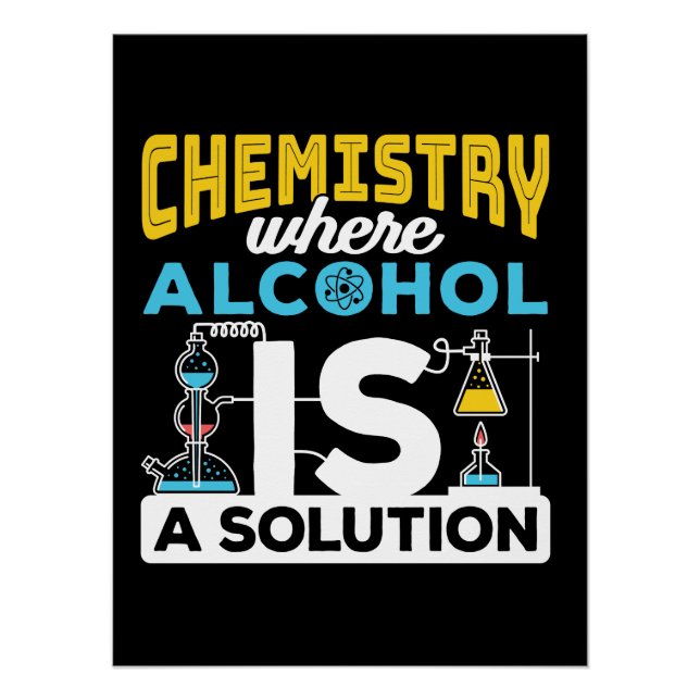 Lustige Chemie-Lösungs-Witze Poster (Vorderseite)