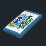 Lustige Chemie Tri-fold Geldbeutel<br><div class="desc">Lustiges Chemielehrergeschenk,  das OCD besessene Chemie-Störung nahe bei Wissenschaftsbechern voll Chemikalien für ein Experiment liest. Ein cooler Chemiemajor anwesend für einen Wissenschaftler.</div>
