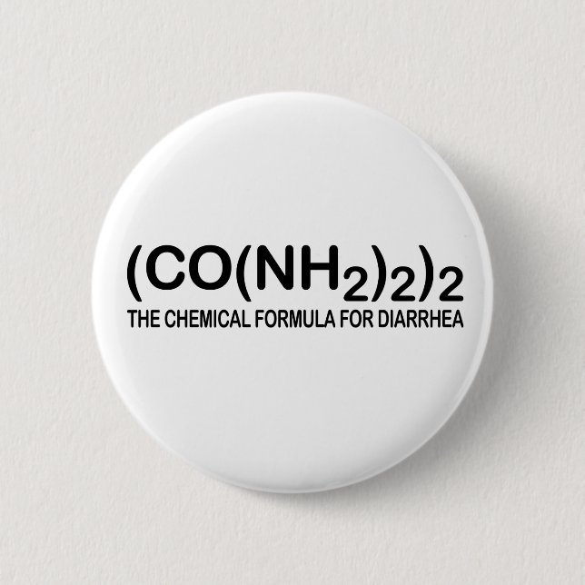 Lustige chemische Formel für Diarrhöe-Knopf Button (Vorderseite)