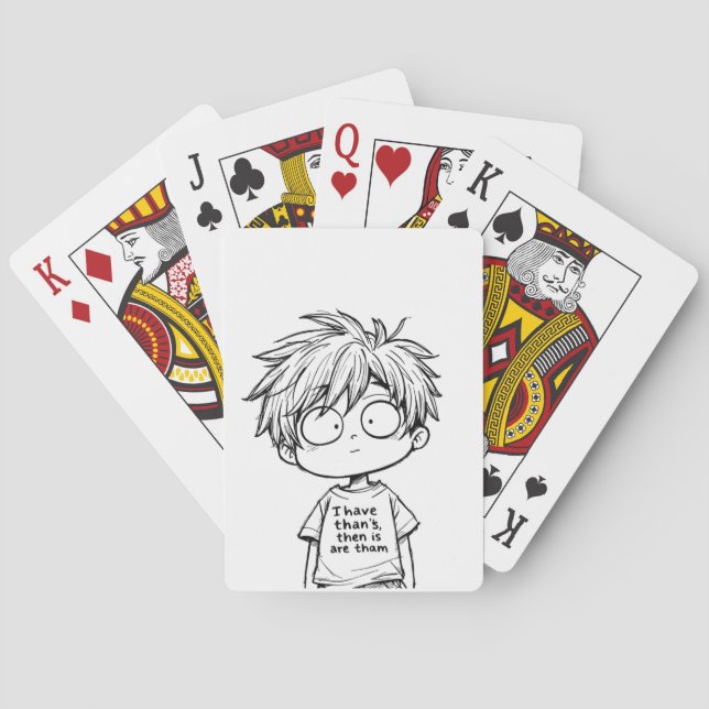 Lustige Chibi-Anime-Junge Klassische Spielkarten (Rückseite)