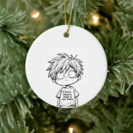 Lustige Chibi-Anime-Jungen-Figur Keramik Ornament