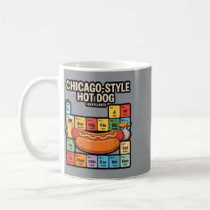 Lustige Chicago Style Hot Dog Periodensystem-Tisch Kaffeetasse