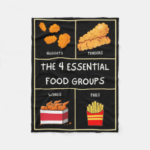 Lustige Chicken Nuggets Wings Strips Pommes Fast F Fleecedecke