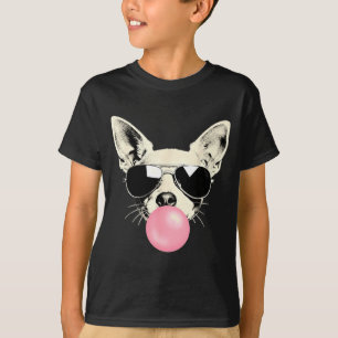 Lustige Chihuahua-Bubblegum-Sonnenbrille-Hunde-Kun T-Shirt