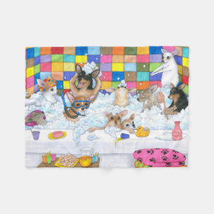 Lustige Chihuahua des Hund121 im Bad Fleecedecke