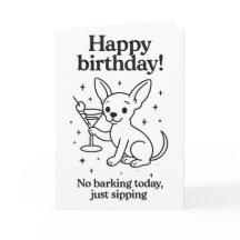 Lustige Chihuahua Martini Geburtstagskarte