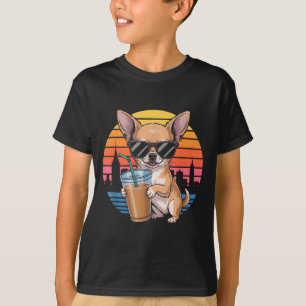 Lustige Chihuahua-Sonnenbrille Eiskaffee Vintage T-Shirt