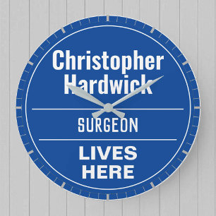 Lustige Chirurg Wandplakette Stil Große Uhr