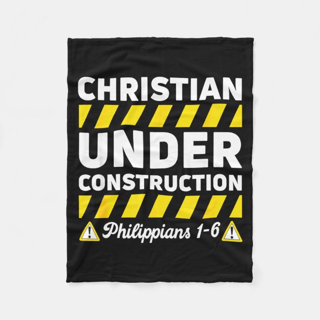 Lustige christliche Baustelle Philipper 1-6 S Fleecedecke (Vorderseite)
