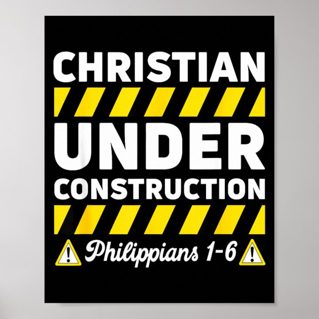 Lustige christliche Baustelle Philipper 1-6 S Poster (Vorne)