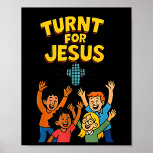 Lustige christliche Glaubensparty-Lob für Jesus Poster