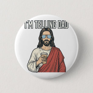Lustige christliche Vater-Zitate Vintage Button