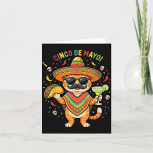 Lustige Cinco De Mayo Katze Taco Margarita Sombrer Karte