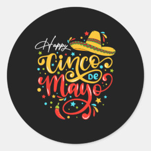 Lustige Cinco De Mayo Party Fiesta 5 De Mayo Mexik Runder Aufkleber