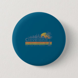 Lustige Cleveland Skyline San Diego des Mittleren Button