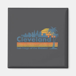 Lustige Cleveland Skyline San Diego des Mittleren  Magnet