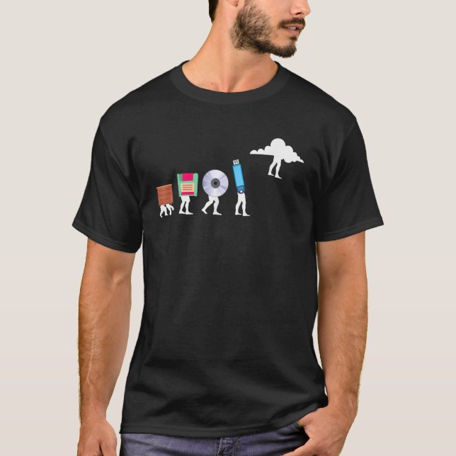 Lustige Cloud Evolution Informatik Programmierer  T-Shirt (Vorderseite)