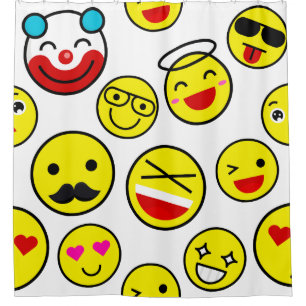 lustige Clown-Emojis Duschvorhang