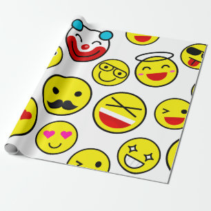 lustige Clown Emojis Geschenkpapier