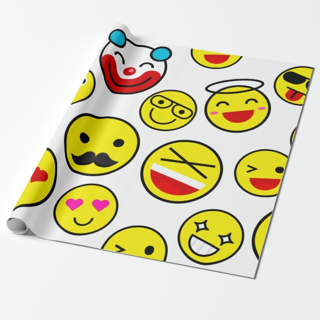 lustige Clown Emojis Geschenkpapier (Ungerollt)