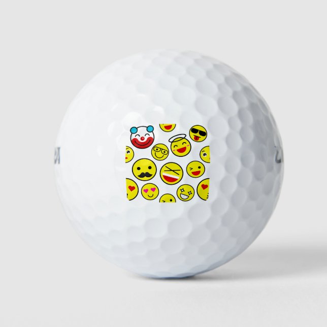 lustige Clown Emojis Golfball (Vorderseite)