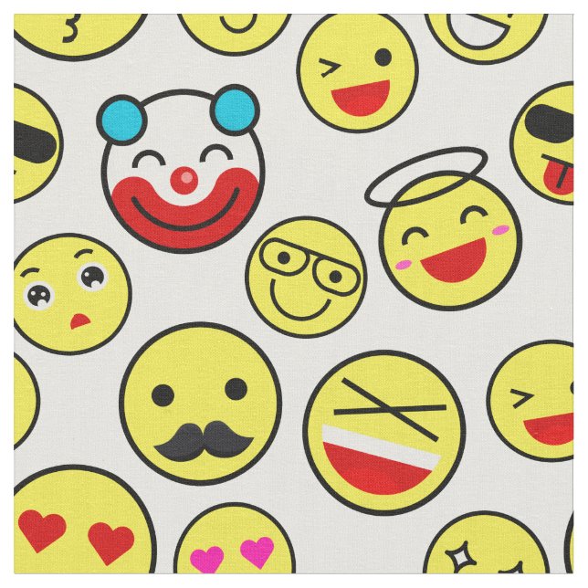 lustige Clown Emojis Stoff (Nahaufnahme)