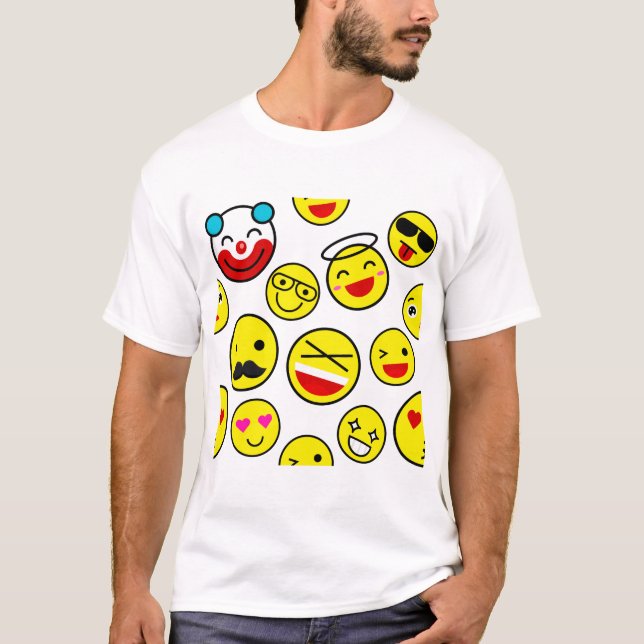 lustige Clown Emojis T-Shirt (Vorderseite)