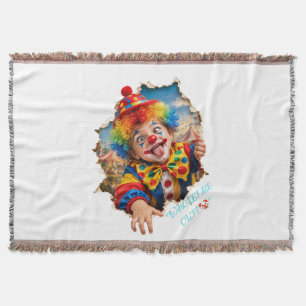 Lustige Clown-Wurfdecke – Buntes Zirkuskind “W Decke