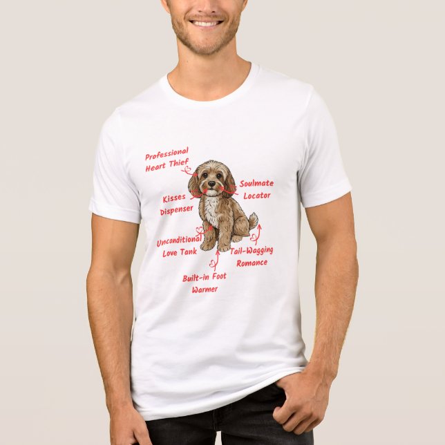 Lustige Cockapoo-Anatomie - Einzigartiges Valentin Tri-Blend Shirt (Vorderseite)
