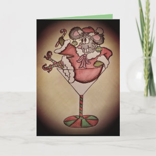 Lustige Cocktail-Maus-Weihnachtskarte Karte