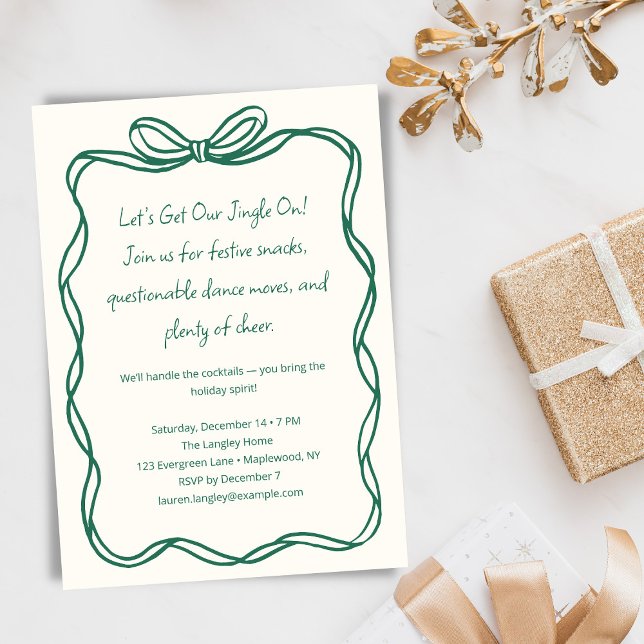 Lustige Cocktail-Schleifen-Weihnachtsfeier Feiertagskarte (Von Creator hochgeladen)